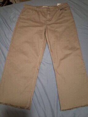 Neutral Wide-Leg Crop Pants in Tan